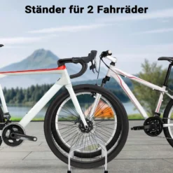 Toboli Fahrradständer für 2 Fahrräder 37,5x32x27cm aus verzinktem Stahl für drinnen und draußen geeignet für Boden- und Wandmontage Reihenparker Fahrradbügel