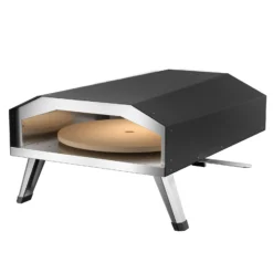 Toboli Gas Pizzaofen mit Pizzastein Ø330mm mit Drehfunktion tragbar für Garten und Outdoor geeignet