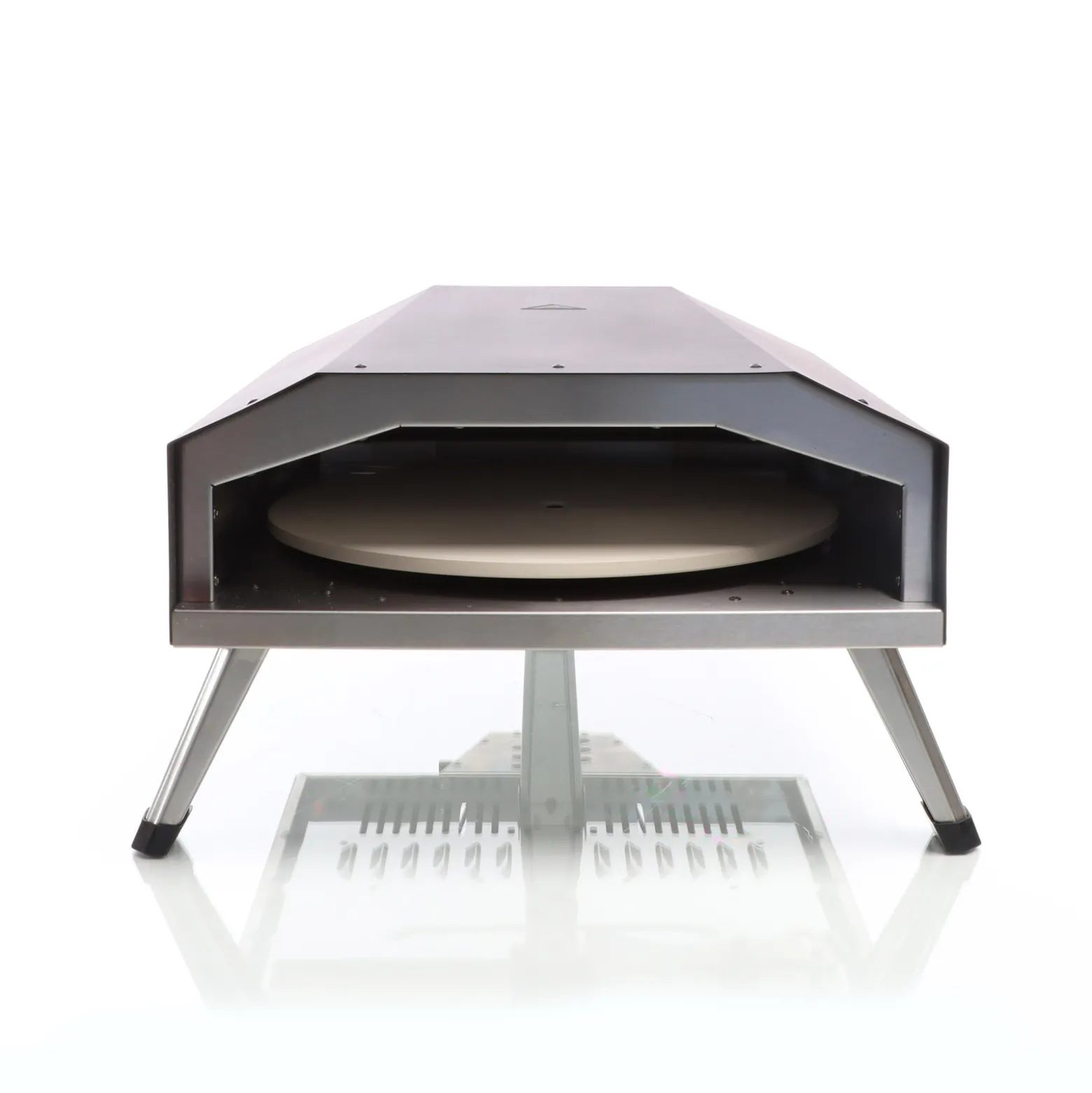 Toboli Gas Pizzaofen mit Pizzastein Ø330mm mit Drehfunktion tragbar für Garten und Outdoor geeignet