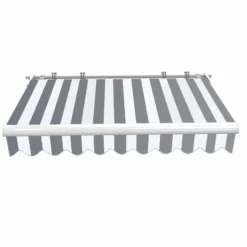 Toboli Gelenkarmmarkise 3x2,5m Anthrazit/Weiß Sonnenmarkise für Wandmontage Markise mit UV-Schutz