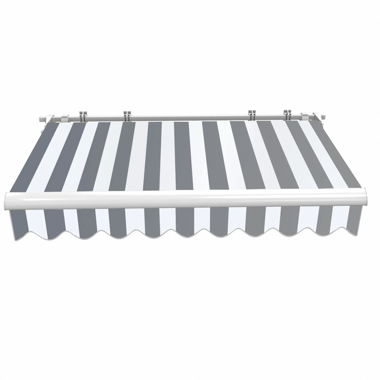 Toboli Gelenkarmmarkise 3x2,5m Anthrazit/Weiß Sonnenmarkise für Wandmontage Markise mit UV-Schutz