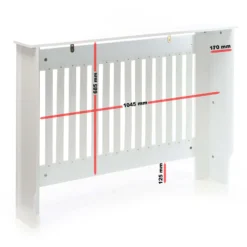 Toboli Heizkörperverkleidung weiß 112 x 19 x 82 cm, Heizkörperabdeckung aus MDF, Holzverkleidung für Heizkörper in Lamellenoptik