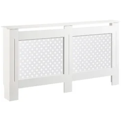 Toboli Heizkörperverkleidung weiß 152 x 19 x 82 cm, Heizkörperabdeckung aus MDF, Holzverkleidung für Heizkörper, Heizung stilvoll verkleiden