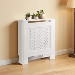 Toboli Heizkörperverkleidung weiß 78 x 19 x 82 cm, Heizkörperabdeckung aus MDF, Holzverkleidung für Heizkörper, Heizung stilvoll verkleiden
