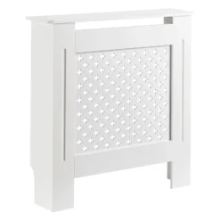 Toboli Heizkörperverkleidung weiß 78 x 19 x 82 cm, Heizkörperabdeckung aus MDF, Holzverkleidung für Heizkörper, Heizung stilvoll verkleiden