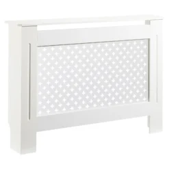 Toboli Heizkörperverkleidung weiß 112 x 19 x 82 cm, Heizkörperabdeckung aus MDF, Holzverkleidung für Heizkörper, Heizung stilvoll verkleiden