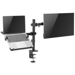 Toboli 2in1 Halterung für Monitor und Laptop Monitorhalter und Notebookhalter VESA 75x75/100x100