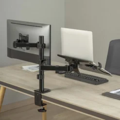 Toboli 2in1 Halterung für Monitor und Laptop Monitorhalter und Notebookhalter VESA 75x75/100x100