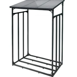 Toboli Kaminholzregal außen, bis 1500 kg Traglast, 133 x 83 x 185 cm für Outdoor, Metall mit Pulverbeschichtung, Feuerholzregal freistehend