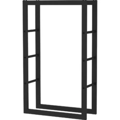 Toboli Kaminholzregal außen und innen, bis 150 kg Traglast, 100 x 25 x 60 cm, Brennholzständer aus pulverbeschichtetem Metall, Feuerholzregal freistehend