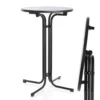 Toboli klappbarer Bistrotisch in Schwarz Ø80cm runder Stehtisch Indoor/Outdoor Klapptisch 110cm hoch