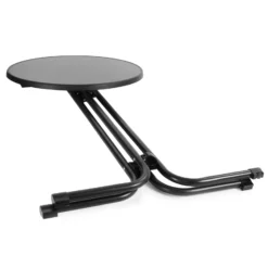Toboli klappbarer Bistrotisch in Schwarz Ø80cm runder Stehtisch Indoor/Outdoor Klapptisch 110cm hoch