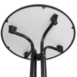 Toboli klappbarer Bistrotisch in Schwarz Ø80cm runder Stehtisch Indoor/Outdoor Klapptisch 110cm hoch