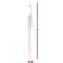 Toboli klappbarer Bistrotisch in Weiß Ø80cm runder Stehtisch Indoor/Outdoor Klapptisch 110cm hoch