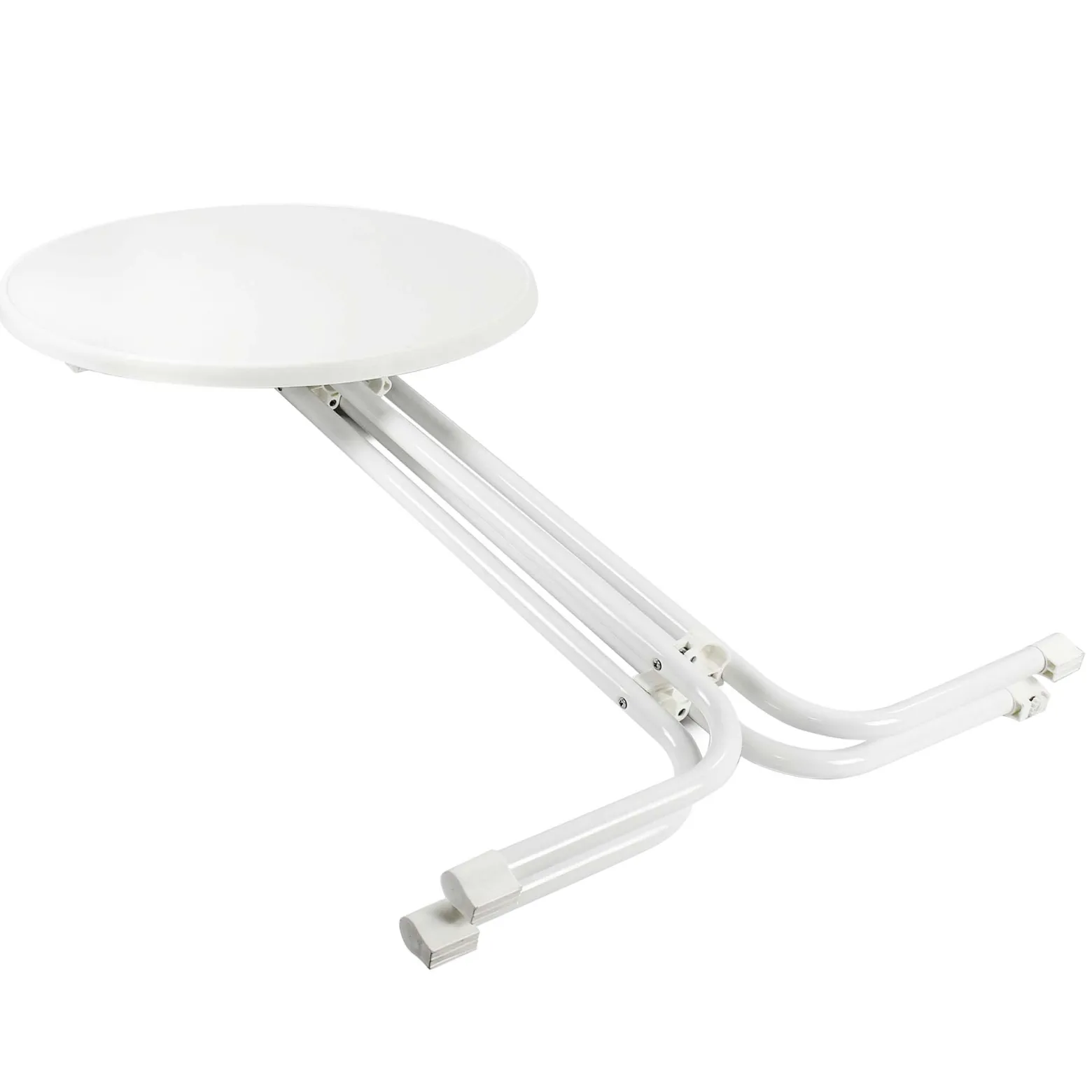 Toboli klappbarer Bistrotisch in Weiß Ø80cm runder Stehtisch Indoor/Outdoor Klapptisch 110cm hoch