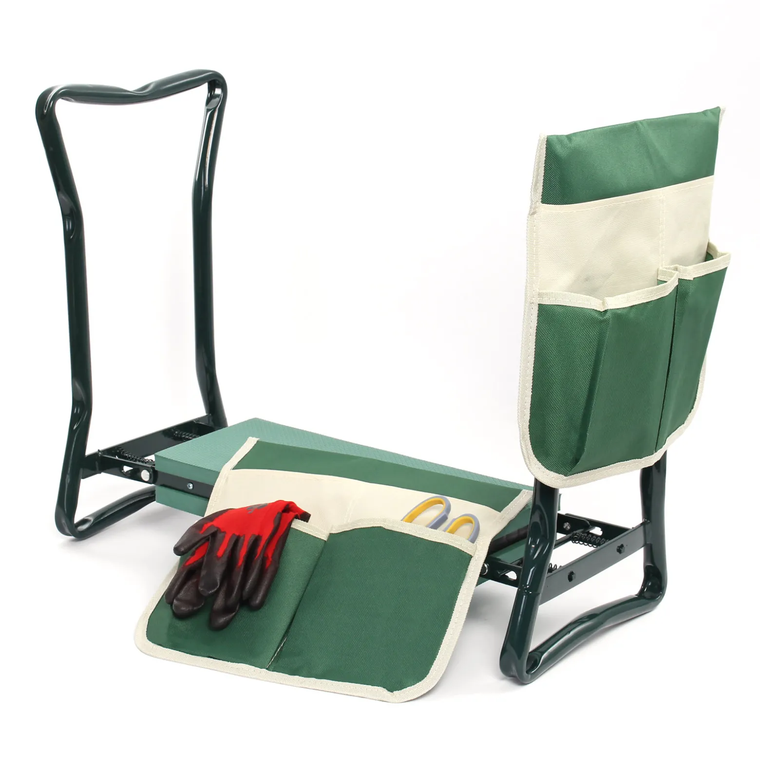 Toboli Kniestuhl für Garten, Kniehocker bis 150 kg, Kniehocker mit zwei Taschen, Kniebank mit gepolsterter Fläche, Gartenhocker zum Knien und Sitzen