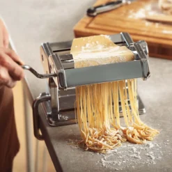 Toboli manuelle Nudelmaschine aus Edelstahl Pasta Maschine Walze mit einstellbarer Teigdicke 2-6mm