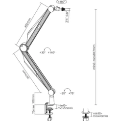 Toboli Mikrofonarm 80cm Gelenkarm Tischhalterung für 3/8" und 5/8" Mikrofone für Studio und Zuhause