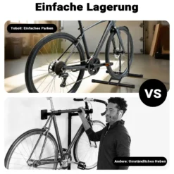 Toboli Mobiler Fahrradständer für ein Fahrrad bis 60mm Reifenbreite Montageständer Bodenständer für Reparatur, Montage usw.