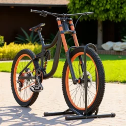 Toboli Mobiler Fahrradständer für ein Fahrrad bis 60mm Reifenbreite Montageständer Bodenständer für Reparatur, Montage usw.