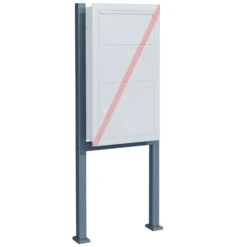 Toboli Paketbox Ständer Anthrazit 610 x 115 x 1500 mm, Standfuß mit 2 Pfosten für Briefkasten Paketkasten Mailbox, Briefkastenständer aus Stahl für Standbriefkasten