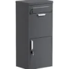 Toboli Paketkasten Anthrazit 500 x 370 x 1120 mm, Paketbox Zuhause, private Paketannahme passend für Pakete und Päckchen, Standbriefkasten Stahl
