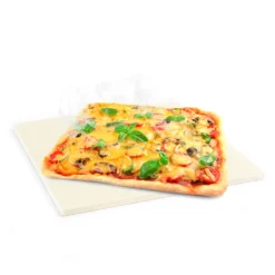 Toboli Pizzastein für Gasofen 330x330mm rechteckig aus Cordierit bis 500°C für knusprigen Pizzaboden