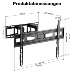 Toboli TV-Wandhalterung für 37-80 Zoll Bildschirme Fernsehhalter 120° schwenkbar, neigbar, drehbar