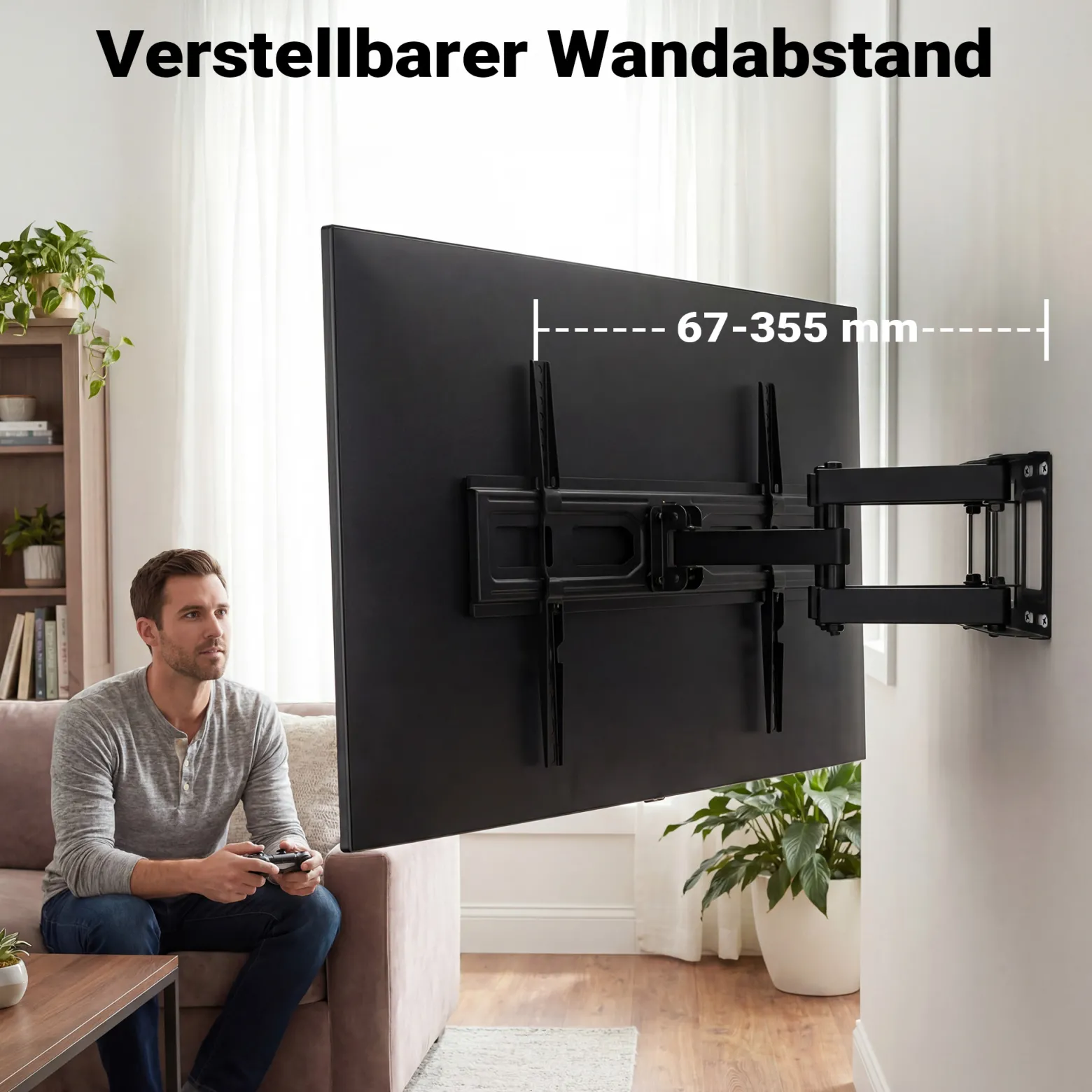Toboli TV-Wandhalterung für 37-80 Zoll Bildschirme Fernsehhalter 120° schwenkbar, neigbar, drehbar