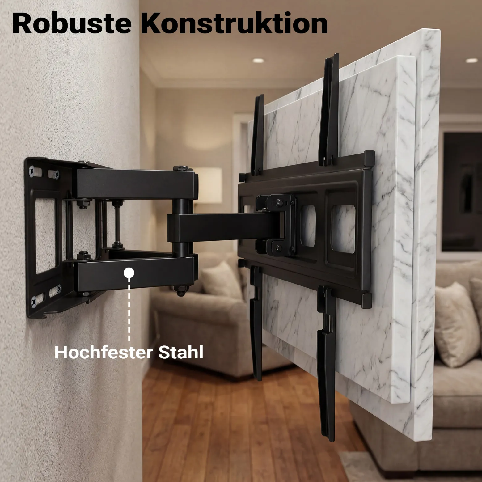 Toboli TV-Wandhalterung für 37-80 Zoll Bildschirme Fernsehhalter 120° schwenkbar, neigbar, drehbar