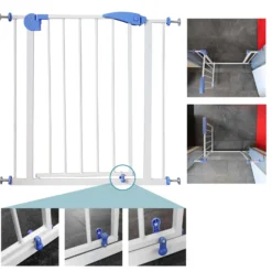 Toboli verstellbares Treppenschutzgitter 75-82 cm, Türschutzgitter ohne Bohren, Treppengitter für Kinder und Tiere
