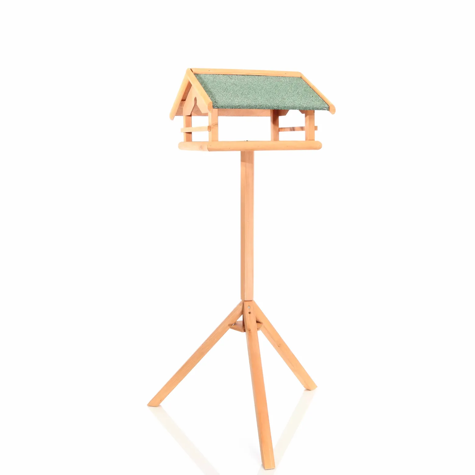 Toboli Vogelfutterhaus 119 cm mit Ständer, Vogelhaus aus Holz, wetterfestes Vogelfutterhäuschen mit Dreifuß, Futterhäuschen für Vögel