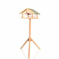 Toboli Vogelfutterhaus 119 cm mit Ständer, Vogelhaus aus Holz, wetterfestes Vogelfutterhäuschen mit Dreifuß, Futterhäuschen für Vögel
