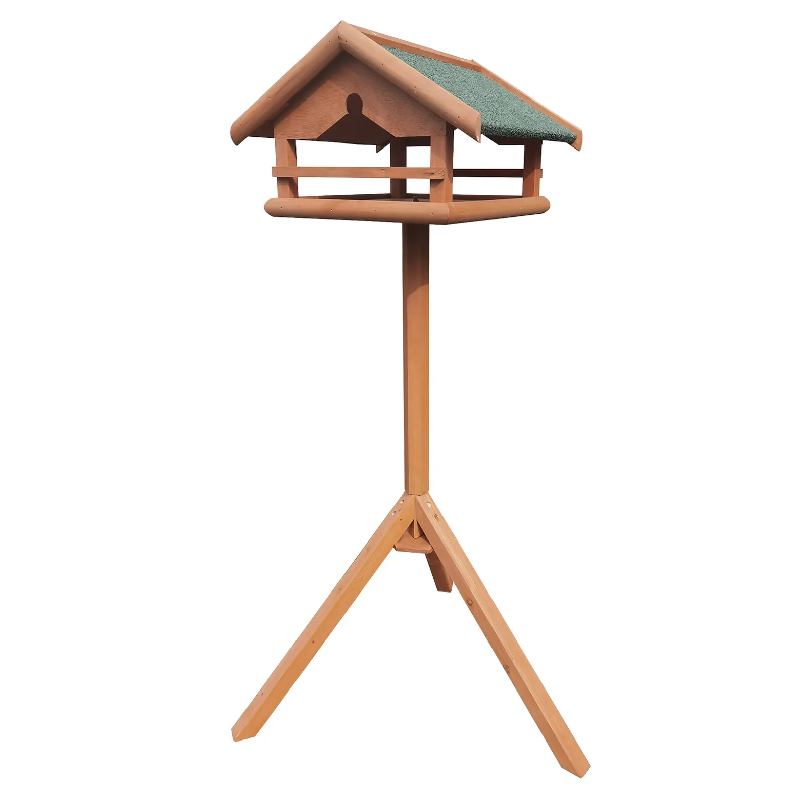 Toboli Vogelfutterhaus 119 cm mit Ständer, Vogelhaus aus Holz, wetterfestes Vogelfutterhäuschen mit Dreifuß, Futterhäuschen für Vögel