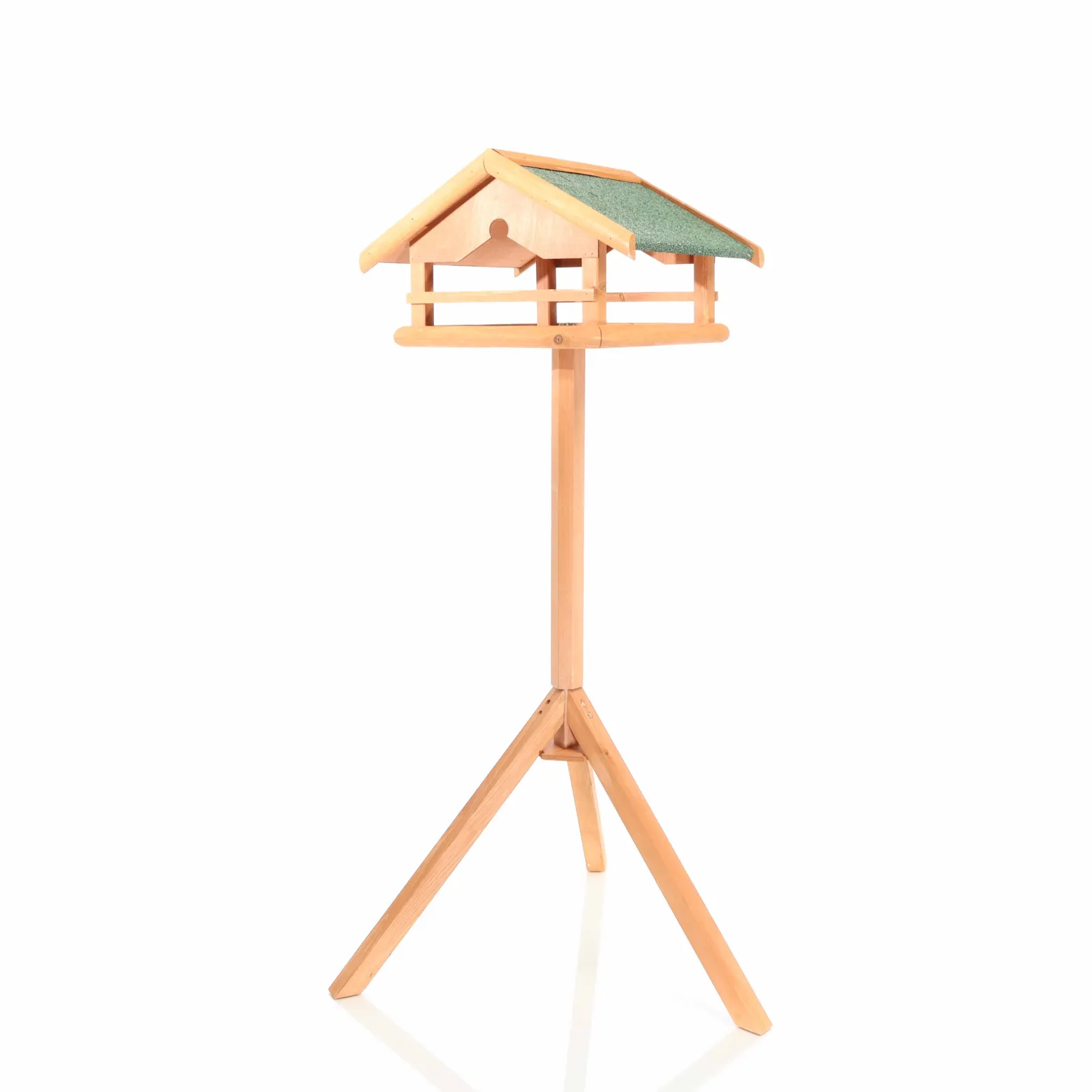 Toboli Vogelfutterhaus 119 cm mit Ständer, Vogelhaus aus Holz, wetterfestes Vogelfutterhäuschen mit Dreifuß, Futterhäuschen für Vögel