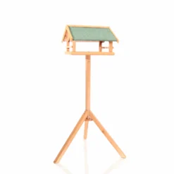 Toboli Vogelfutterhaus 119 cm mit Ständer, Vogelhaus aus Holz, wetterfestes Vogelfutterhäuschen mit Dreifuß, Futterhäuschen für Vögel