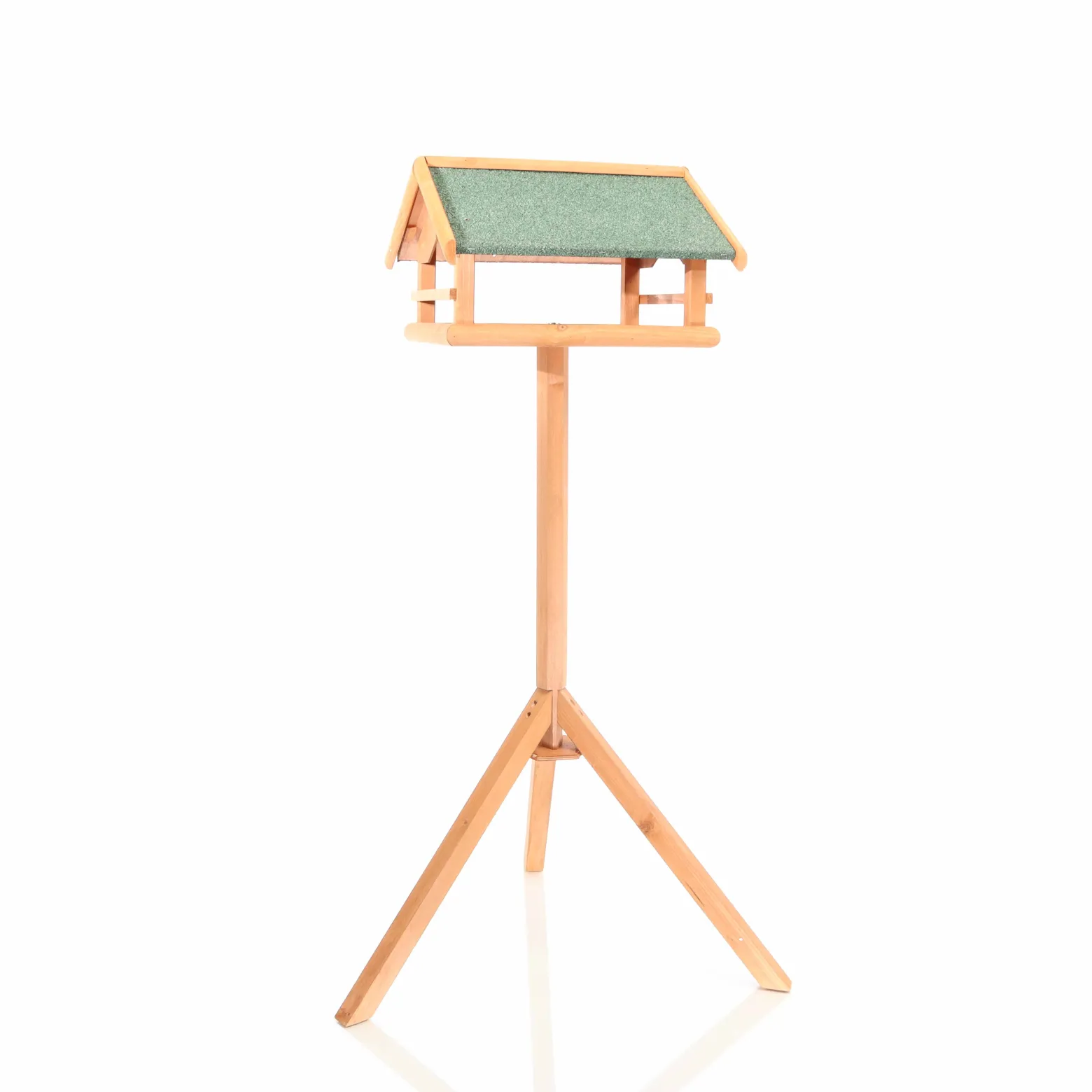 Toboli Vogelfutterhaus 119 cm mit Ständer, Vogelhaus aus Holz, wetterfestes Vogelfutterhäuschen mit Dreifuß, Futterhäuschen für Vögel