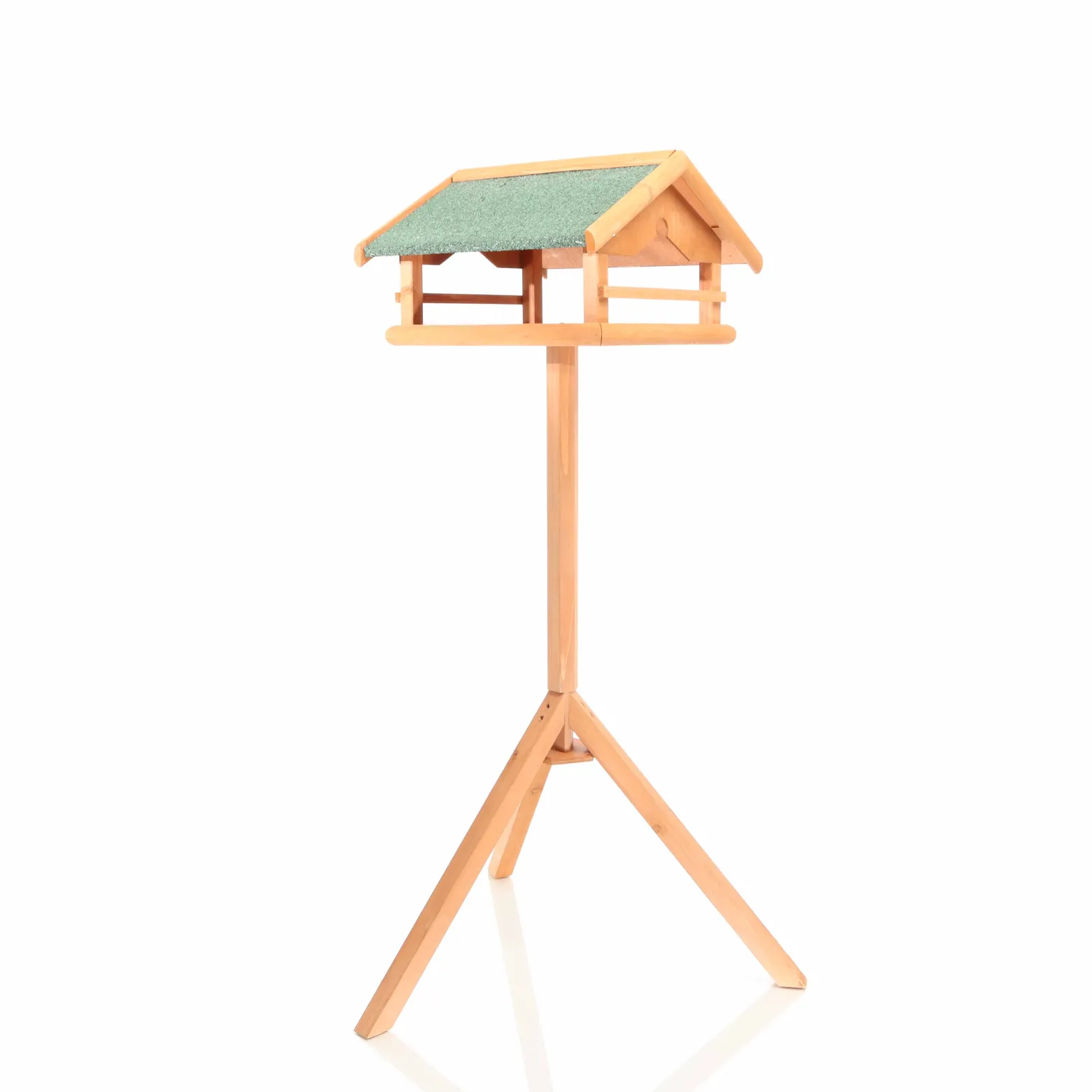 Toboli Vogelfutterhaus 119 cm mit Ständer, Vogelhaus aus Holz, wetterfestes Vogelfutterhäuschen mit Dreifuß, Futterhäuschen für Vögel