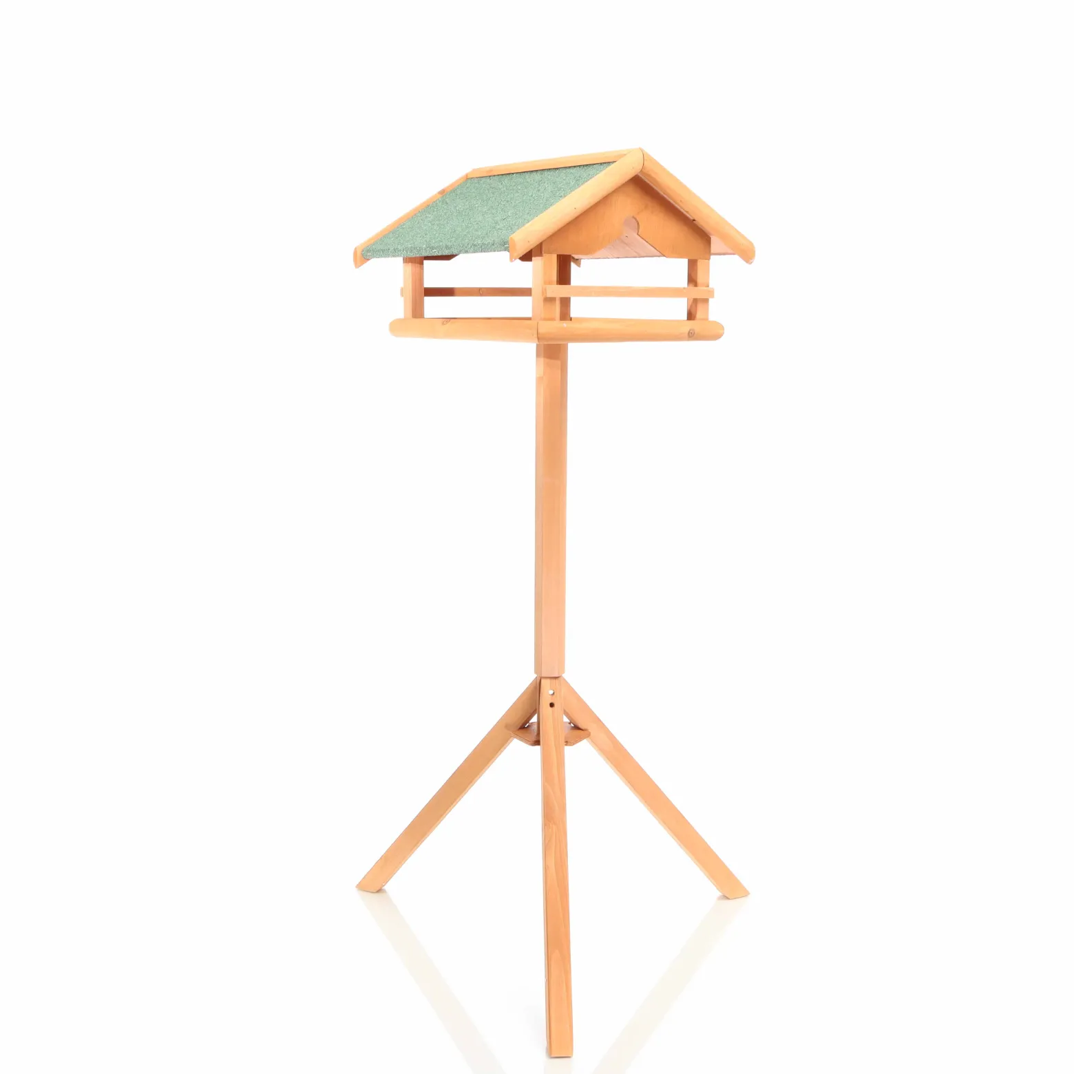 Toboli Vogelfutterhaus 119 cm mit Ständer, Vogelhaus aus Holz, wetterfestes Vogelfutterhäuschen mit Dreifuß, Futterhäuschen für Vögel