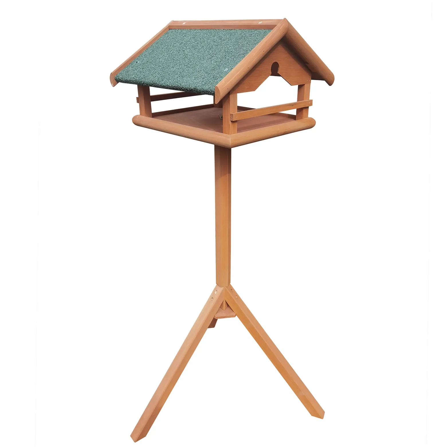 Toboli Vogelfutterhaus 119 cm mit Ständer, Vogelhaus aus Holz, wetterfestes Vogelfutterhäuschen mit Dreifuß, Futterhäuschen für Vögel