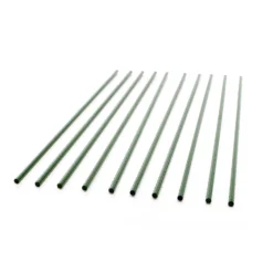 Toboli 10x Pflanzstäbe grün 150 cm Ø 11 mm Rankstäbe aus Metall und Kunststoff, Pflanzstangen für Tomaten und Kletterpflanzen