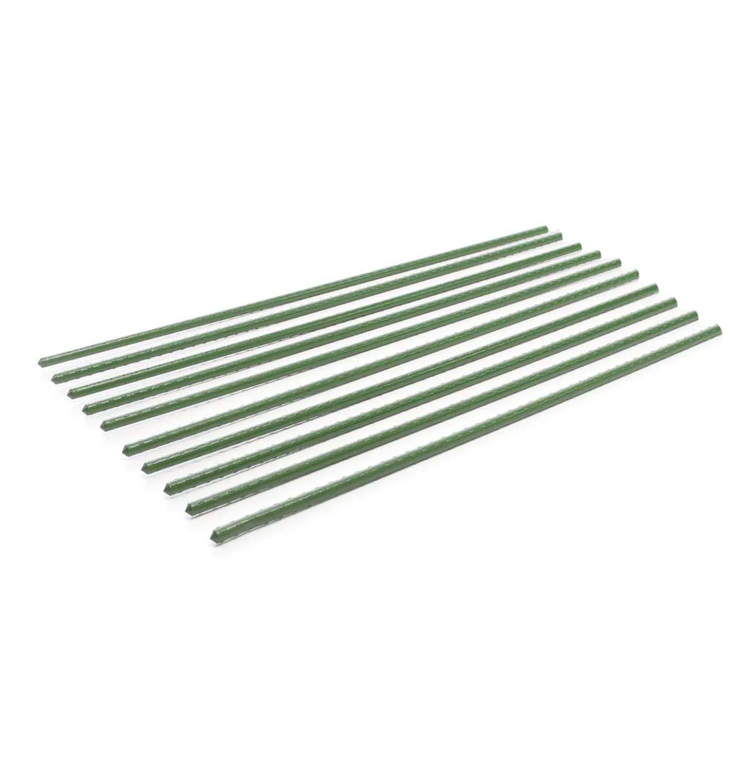 Toboli 10x Pflanzstäbe grün 60 cm Ø 8 mm Rankstäbe aus Metall und Kunststoff, Pflanzstangen für Tomaten und Kletterpflanzen