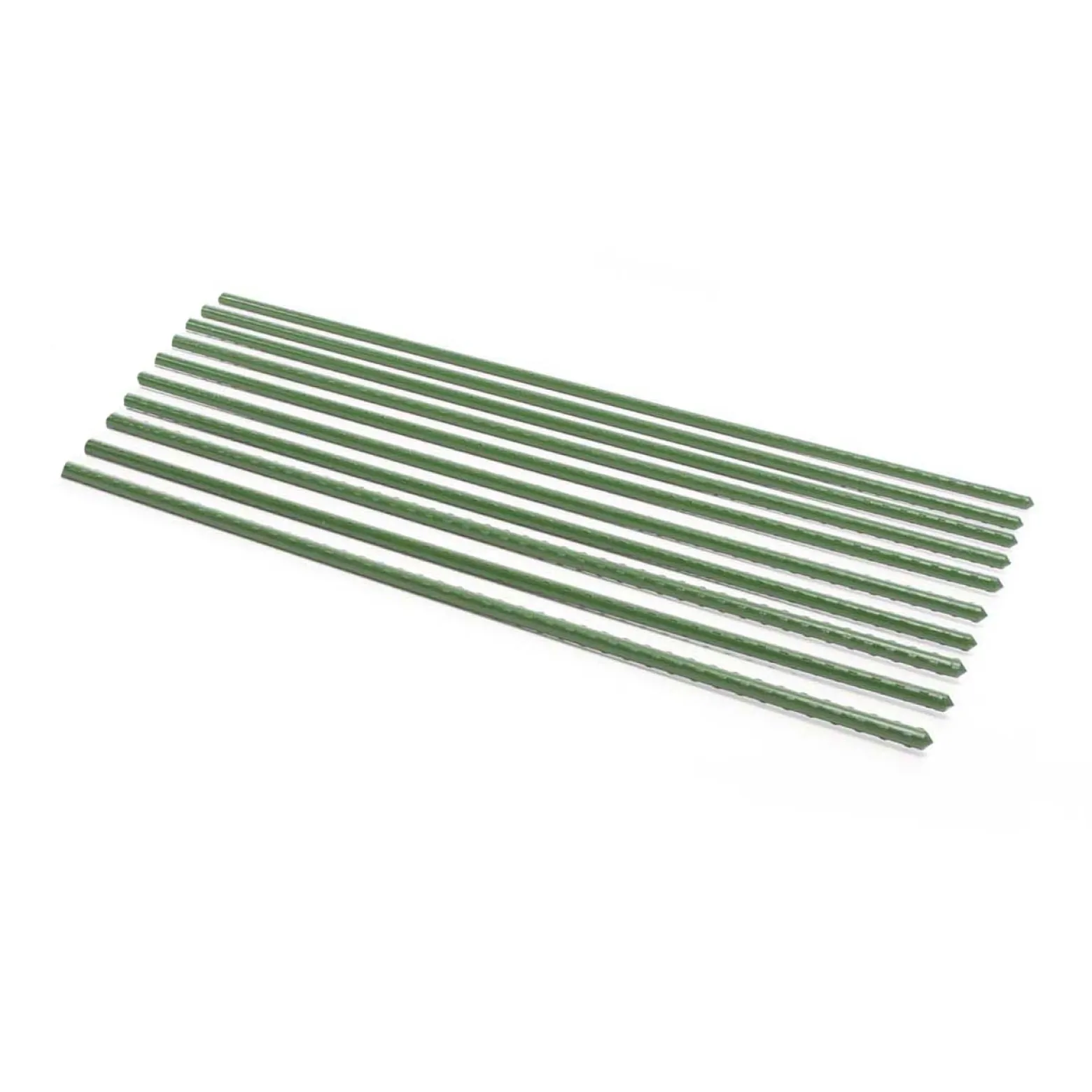 Toboli 10x Pflanzstäbe grün 60 cm Ø 8 mm Rankstäbe aus Metall und Kunststoff, Pflanzstangen für Tomaten und Kletterpflanzen