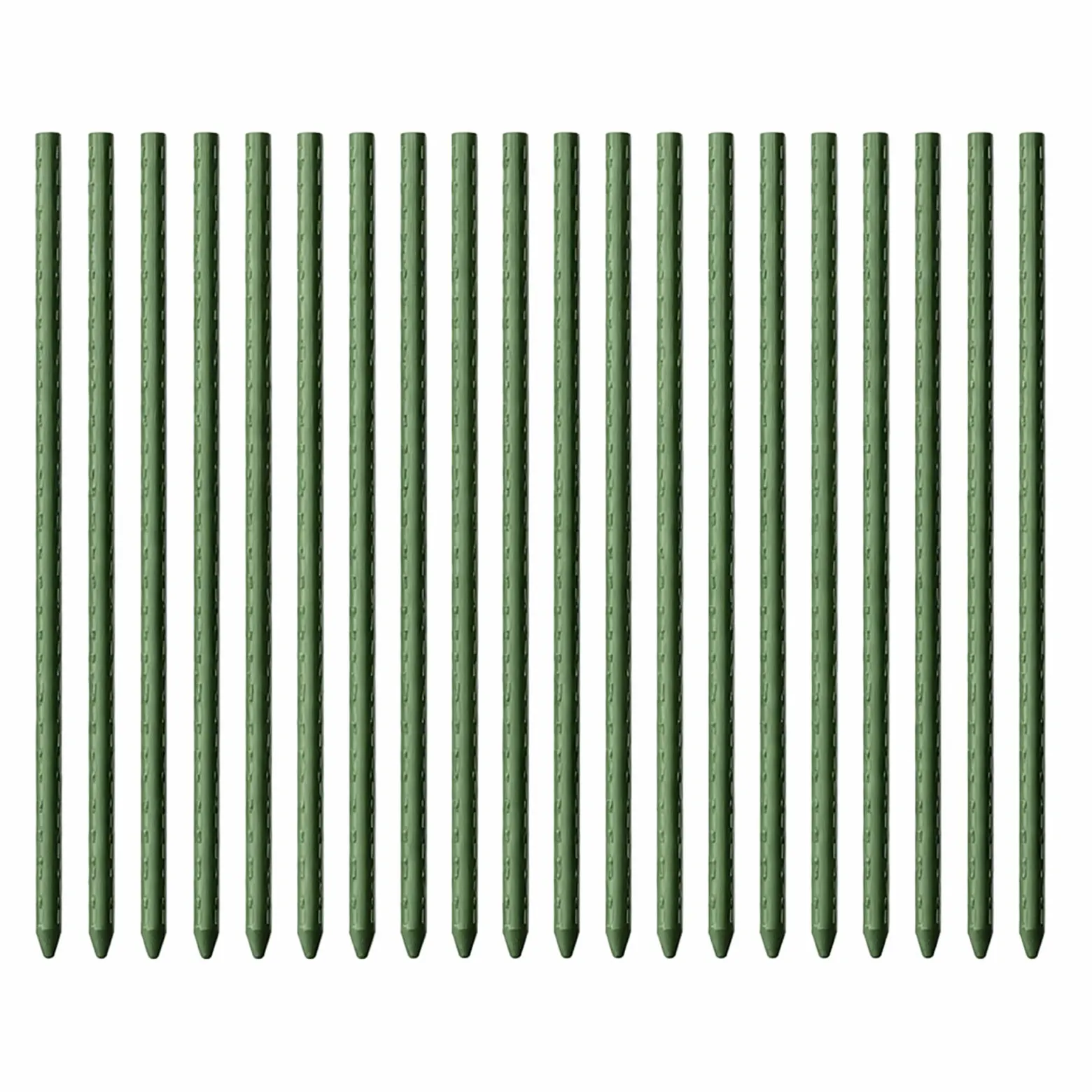 Toboli 20x Pflanzstäbe grün 60 cm Ø 8 mm Rankstäbe aus Metall und Kunststoff, Pflanzstangen für Tomaten und Kletterpflanzen