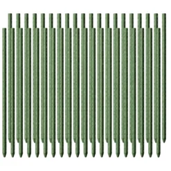 Toboli 40x Pflanzstäbe grün 90 cm Ø 11 mm Rankstäbe aus Metall und Kunststoff, Pflanzstangen für Tomaten und Kletterpflanzen
