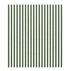 Toboli 20x Pflanzstäbe grün 120 cm Ø 11 mm Rankstäbe aus Metall und Kunststoff, Pflanzstangen für Tomaten und Kletterpflanzen