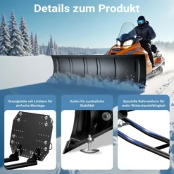 Universal Schneeschild 120x40 cm verstellbar für Rasentraktor Schneepflug Schneeschieber