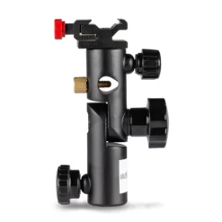 Walimex Blitzhalter und Schirmhalter - 120 x 67 x 35 mm - aus Metall - neigbar von -90°-+90° - mit Blitzschuh und Spigot Aufnahmen - Halterung für Kamera Foto Studio