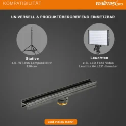 Walimex Blitzschiene Verlängerungsschiene - Länge 15 cm, um 360° drehbar - Beidseitige Blitzschuh Halterung - mit 1/4" Gewinde - für Magic Arm, Videoleuchte, Mikrofone, Stativ