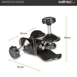 Walimex Doppel-Schraubklemme 110 x 120 x 100 mm für Rohre und Stangen bis 35 mm zwei stabile Schraubzwingen